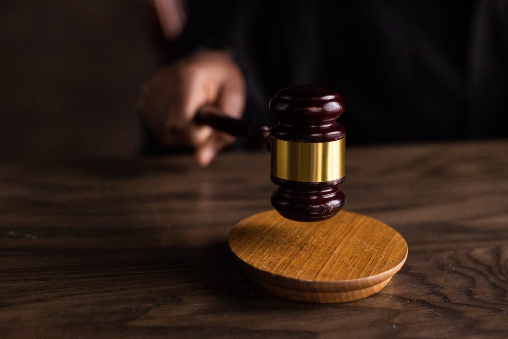 Gavel on desk